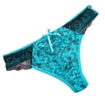 thumbnail image 1 of Alun Women's Stylish Floral Print Thong Comfortable Breathable Lace Splicing Underwear Low Rise Lightweight Soft Fashion Everyday Briefs Underwear Blue M, 1 of 3