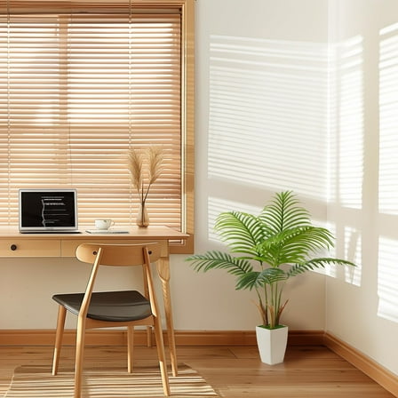 Alupssuc 3ft Artificial Palm Tree, Pre Potted Faux Greenry Tree for Home Decor Indoor Outdoor, Tall Silk Fake Plant with Natural Trunk and Lifelike Leaves