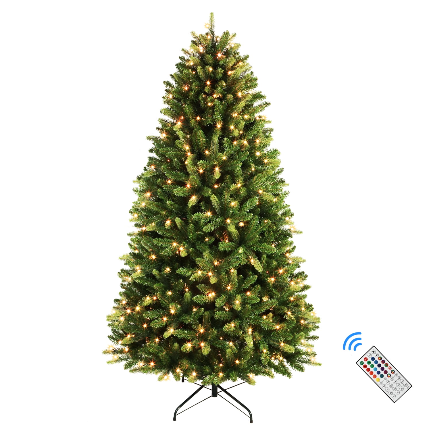 Alupssuc 5ft Prelit Artificial Hinged Full Christmas Tree with Remote