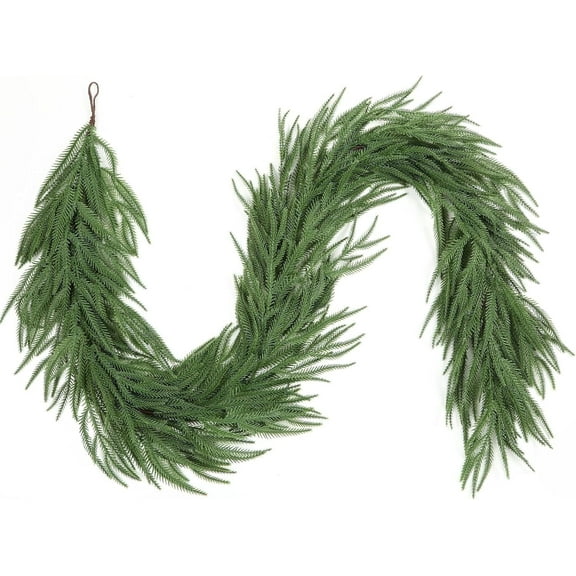 9FT Real Touch PE Christmas Garland, Full and Lifelike Holiday Decoration for Indoor & Outdoor Use, Fireplace Mantel, Stair Railing, Doorway or Christmas Tree