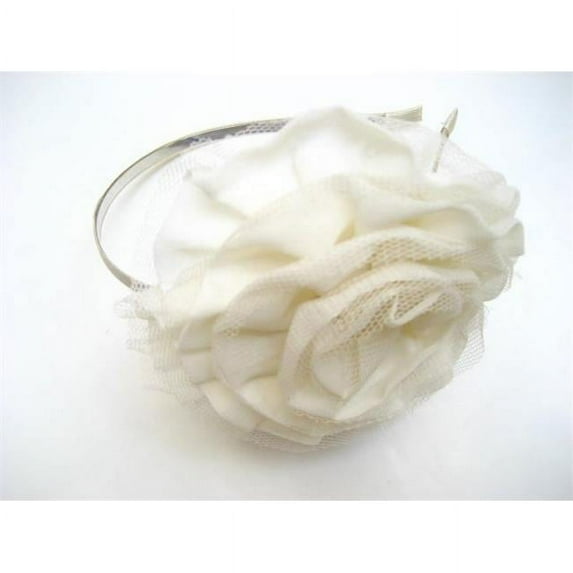 Alur Jewelry 13154WH Fabric Flower Head Band White