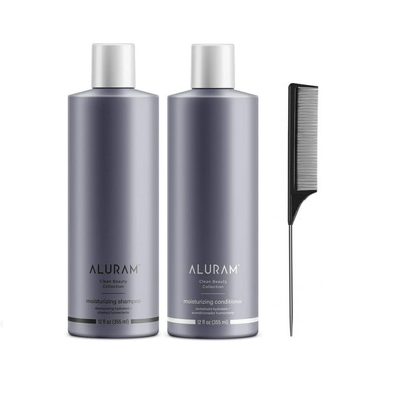 Aluram Moisturizing Shampoo & Conditioner Set, 12.0 Fl Oz (with Free Tail Combs)