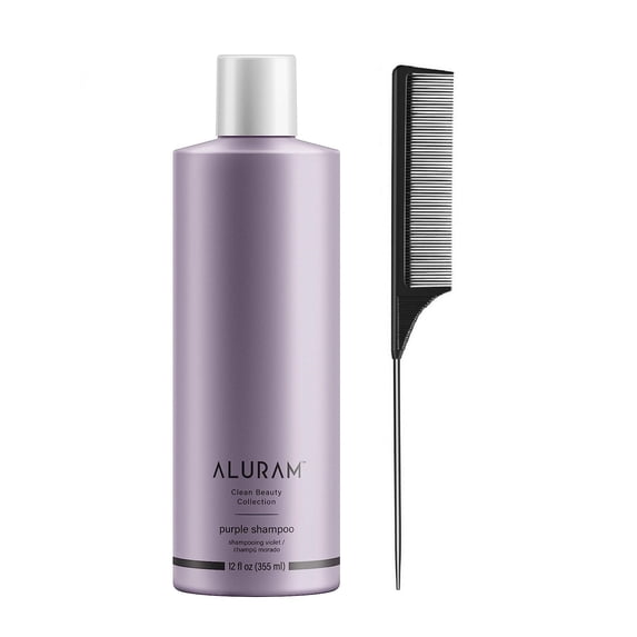 Aluram Purple Toning Shampoo 12 oz (with Free Tail Combs)
