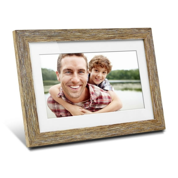 Aluratek ADPFD10F - 10" Distressed Wood Digital Photo Frame with Auto Slideshow (Non-WiFi)