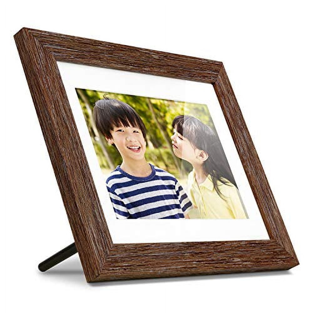 Aluratek 8” Distressed Wood Digital Photo Frame, Auto Slideshow, USB/SD/SDHC Supported, Builtin