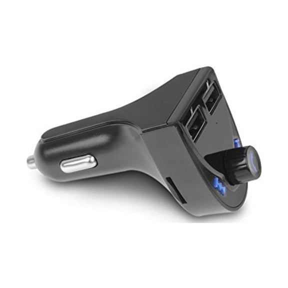 Aluratek Wireless Bluetooth FM Transmitter w/Built-In Mic, Hands-Free Calls, Dual USB Ports - ABF01F