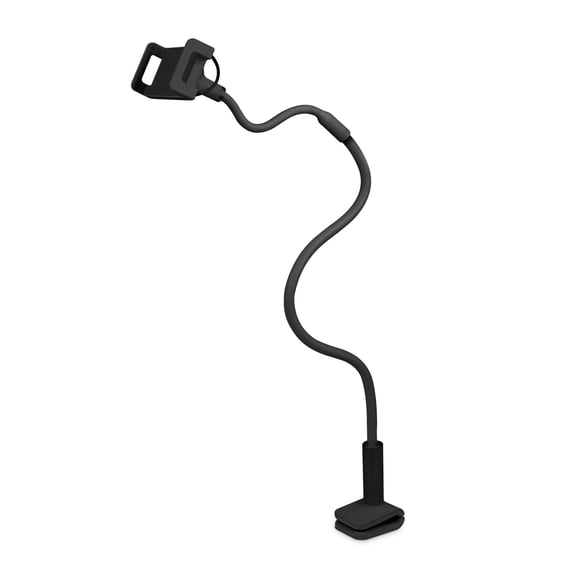 Aluratek AFM01FB - Aluratek Universal Smartphone and Tablet Gooseneck Flexible Arm Mount w/Built-in Clamp for Desk, Compatible with iPhone and Samsung (Tablets Between 4.75 to 9 Inches in Width)
