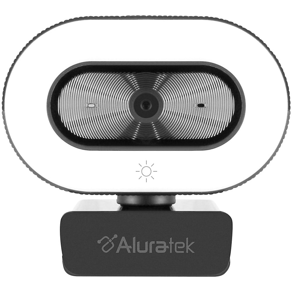 Aluratek 1080P USB Webcam w/Adjustable Lighting, Autofocus & Dual Mics