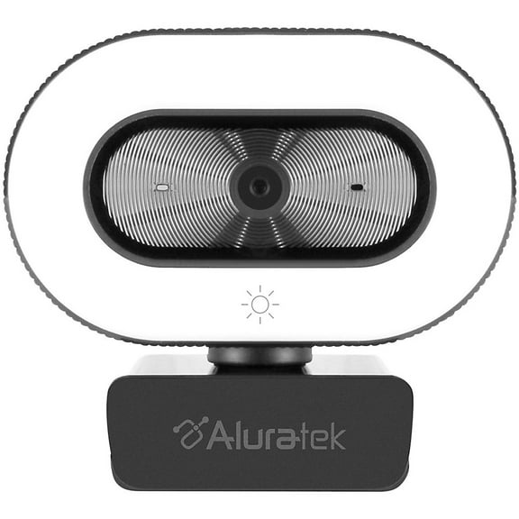 Aluratek 1080P USB Webcam w/Adjustable Lighting, Autofocus & Dual Mics