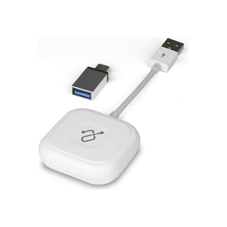 Aluratek - Wireless Adapter for Apple CarPlay - White