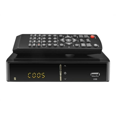 Aluratek - Digital TV Converter Box with Digital Video Recorder - Black