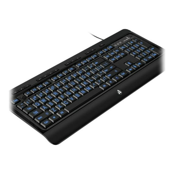 Aluratek Large Print Tri-Color Led Backlight Illuminated Gaming Keyboard
