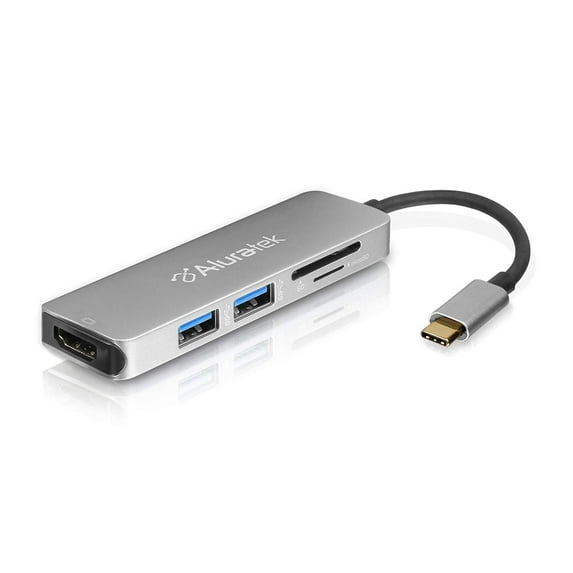 Aluratek USB Type-C Multimedia Hub and Card Reader with HDMI