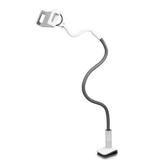 Aluratek AFM01F - Aluratek Universal Smartphone and Tablet Gooseneck Flexible Arm Mount w/Built-in Clamp for Desk, Compatible with iPhone and Samsung(Tablets Between 4.75 to 9 Inches in Width), White