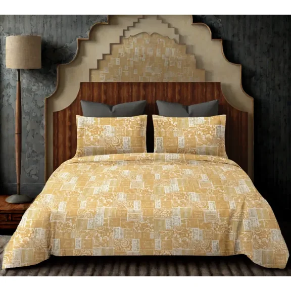 Alurea Shine Bedsheet - Mustard