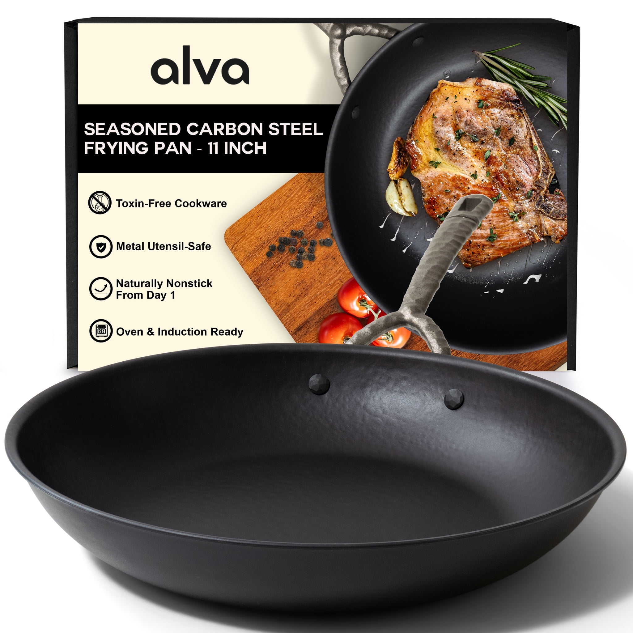 Alva Artist Naturally Nonstick Carbon Steel Frying Pan 9.5"