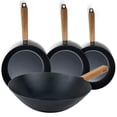 thumbnail image 1 of Alva 4-Piece Seasoned Carbon Steel Cookware Set, Non Toxic, Induction Ready, 1 of 12