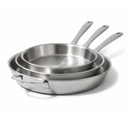 Alva Maestro 5-Ply Stainless Steel Frying Pan 3-Piece Set - Oven Safe and Made without Harmful Chemicals - Induction and All Stovetop Compatible with Even Heat Distribution