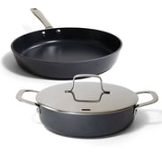 Alva Maestro Cookware Set 3-Piece Set - Nonstick Ceramic Frying Pan and Saute Pan with Lid - Oven Safe, Easy to Clean and Made without Harmful Chemicals - Induction and All Stovetop Compatible