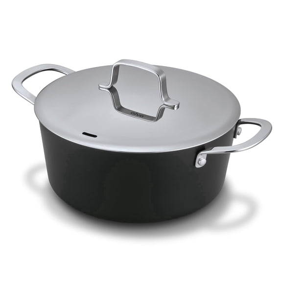 Alva Maestro Nonstick Ceramic Stock Pot with Lid 4.5Qt. - Easy to Clean, Oven Safe and Made without Harmful Chemicals - Induction and All Stovetop Compatible with Even Heat Distribution