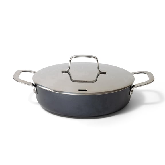 Alva Maestro Nonstick Ceramic Saute Pan with Lid 3.5Qt. - Oven Safe and Made without Harmful Chemicals - Induction and All Stovetop Compatible with Even Heat Distribution