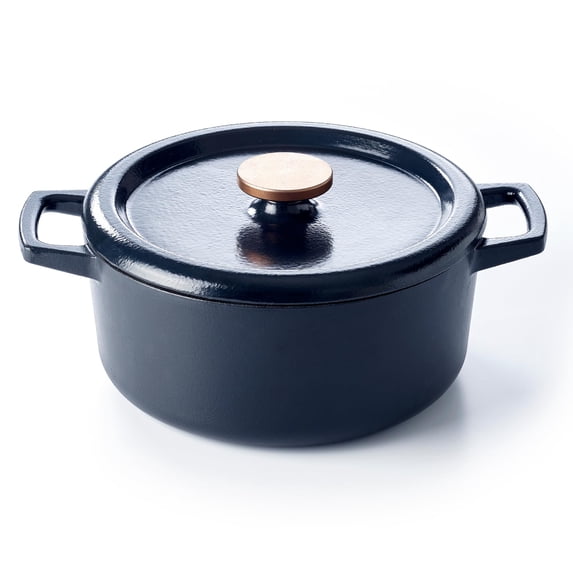 Alva 5-Qt Round Enameled Cast Iron Dutch Oven, Non Toxic