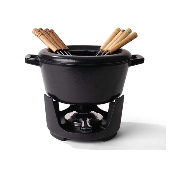 Alva 8-Piece Cast Iron Fondue Set, 2 Qt, Non Toxic