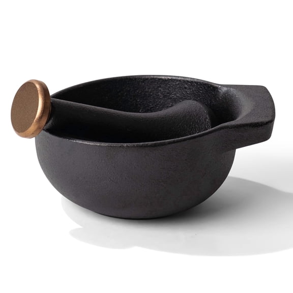 Alva Nori Enameled Cast Iron Mortar and Pestle 2Cups 4" - Easy to Clean and Made without Harmful Chemicals - Traditional Kitchen Tool Used for Grinding, Crushing, and Mixing Ingredients