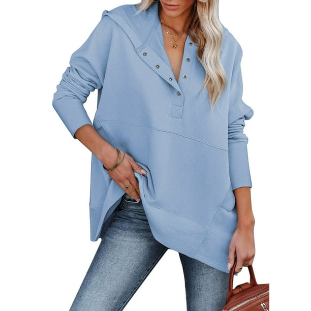 Button pullover sweatshirt sale