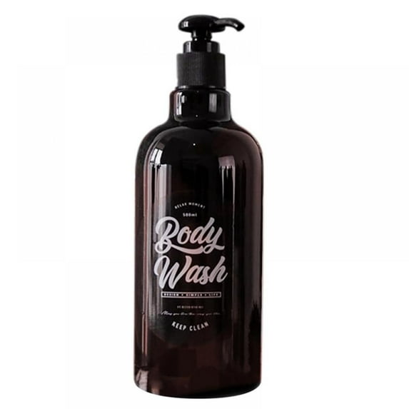 Alvage-17 oz Brown/Black Shampoo and Conditioner Shower Soap Dispensers- Refillable Empty PET Plastic Pump Bottle Shower Containers-Printed Design-Waterproof, Rust-Free, Clog-Free, Drip-Free
