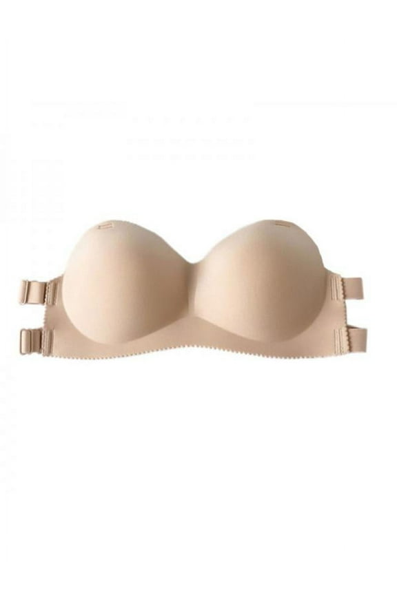 Women's Strapless Padded Push up Seamless Unlined Underwire Minimizer