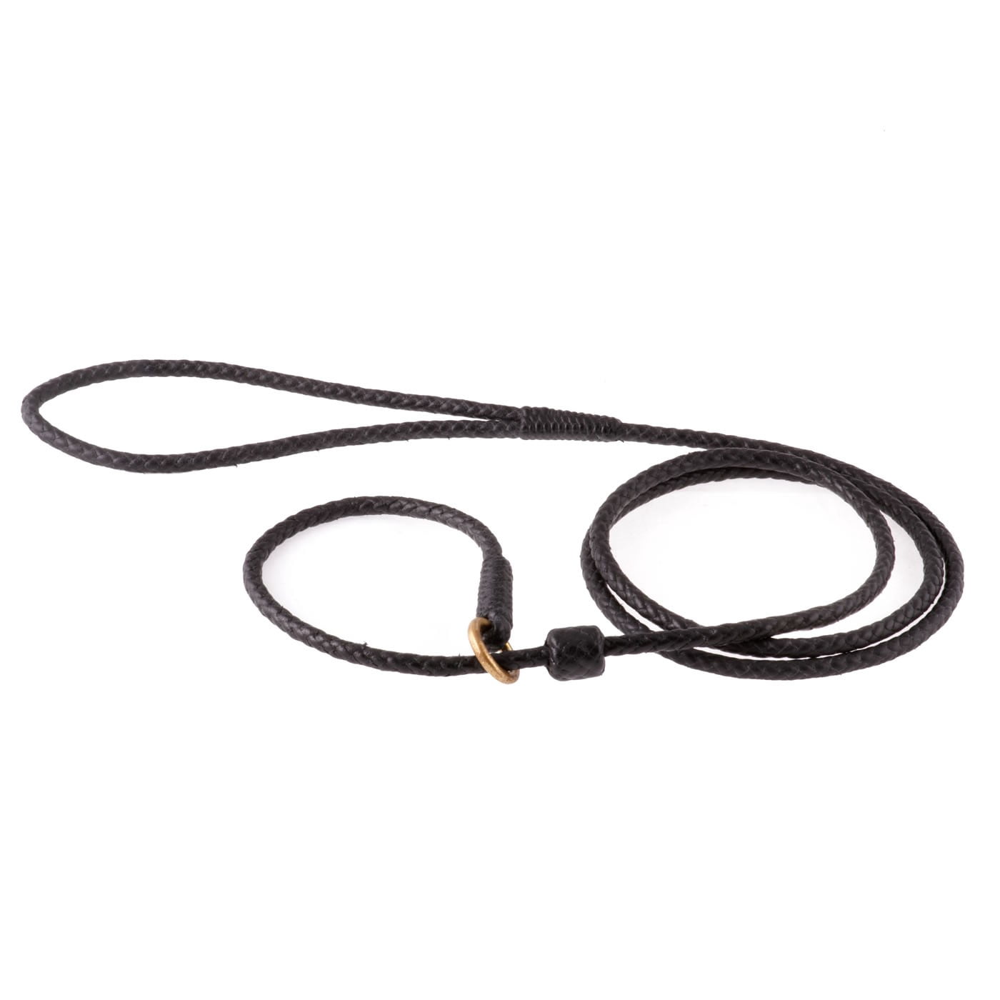 Alvalley Braided Leather Dog Leashes with Stopper - Pet Slip Leads for Dogs - Soft Gentle Leash - Adjustable for Small, Medium, Large & Extra Large Dogs (Black, 4ft Long, 3/16in Thick)