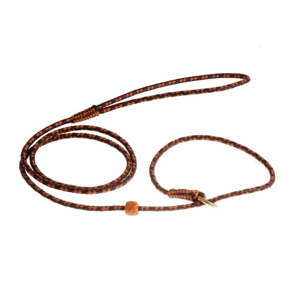 Alvalley Braided Leather Dog Leashes with Stopper - Pet Slip Leads for Dogs - Soft Gentle Leash - Adjustable for Small, Medium, Large & Extra Large Dogs (Brown and Tan, 6ft Long, 1/8in Thick)