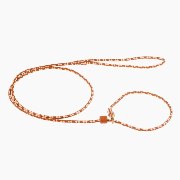 Alvalley Braided Leather Dog Leashes with Stopper - Pet Slip Leads for Dogs - Soft Gentle Leash - Adjustable for Small, Medium, Large & Extra Large Dogs (Tan and White, 6ft Long, 1/8in Thick)