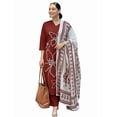 thumbnail image 1 of Alvami Women's Silk Kurta and Pant with Dupatta Set - Indian Ethnic Traditional Wear Kurta Set, 1 of 6