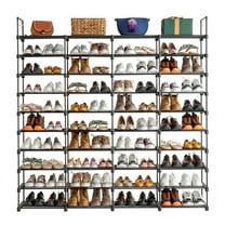 Alvantor Stackable Shoe Rack 10-tier Organizer for Entryway and Closet, Black