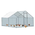 thumbnail image 1 of Alvantor 10ft x 10ft Walk-in Metal Chicken Coop Run with Waterproof PE Cover Galvanized Steel Frame Lockable Door Hexagonal Wire Mesh, 1 of 10
