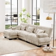 thumbnail image 1 of Alvantor 134" Modular Sectional Sofa with Convertible Ottomans, Chenille L-Shaped Cloud Sofa 3 Seat Oversized Couch for Living Room Light coffee, 1 of 9