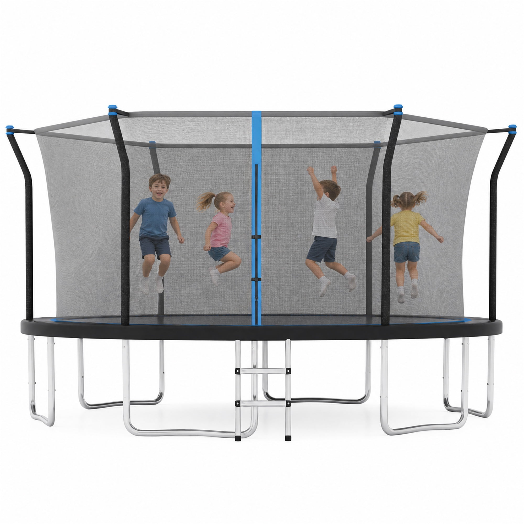 Alvantor 14Ft Trampoline for Kids, Recreational Trampoline with Enclosure Net and Ladder Blue