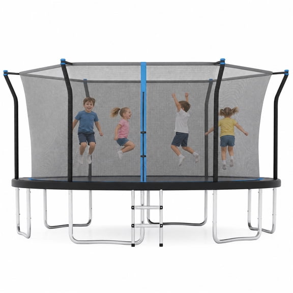 Alvantor 14Ft Trampoline for Kids, Recreational Trampoline with Enclosure Net and Ladder Blue