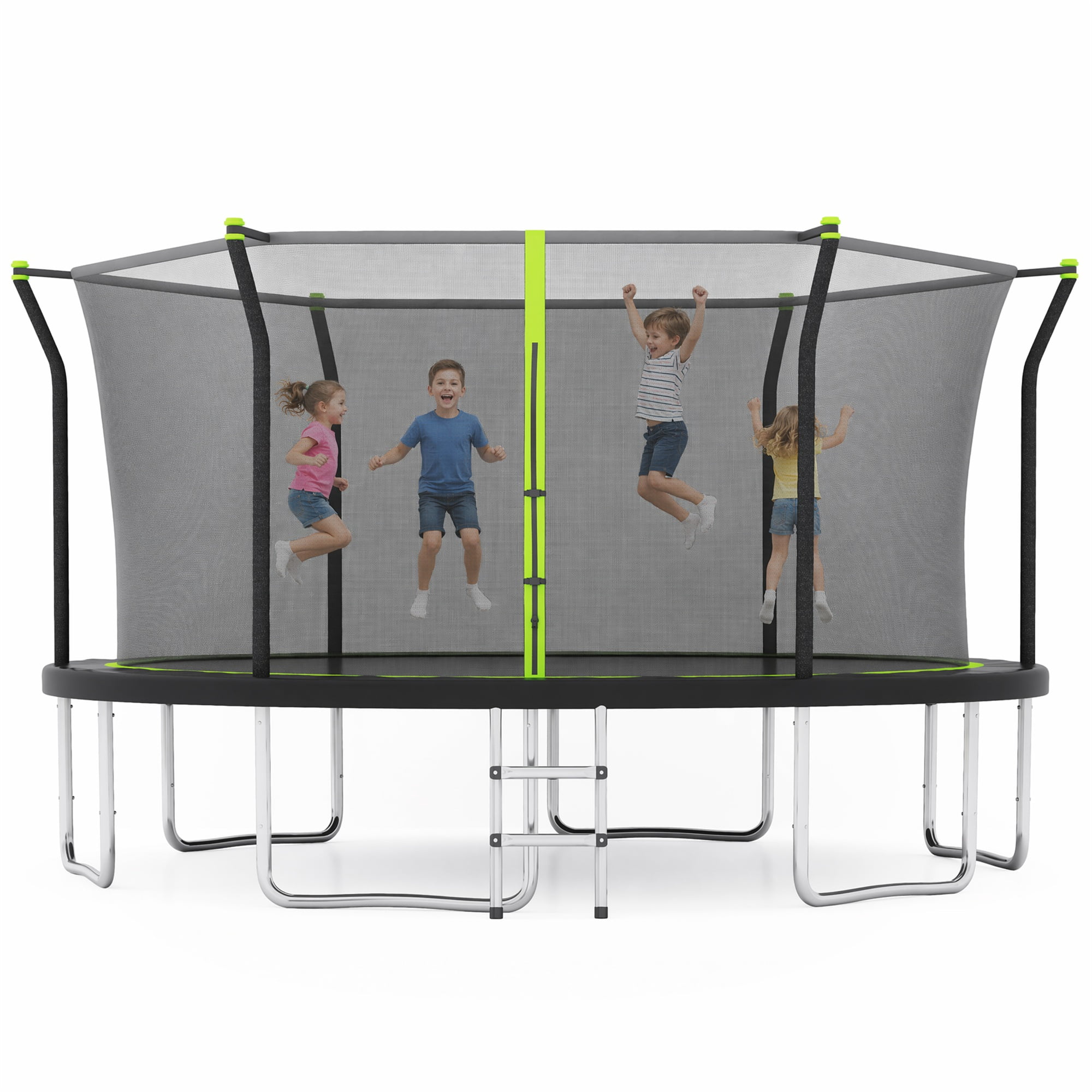 Alvantor 14Ft Trampoline for Kids, Recreational Trampoline with Enclosure Net and Ladder Green