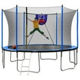 thumbnail image 1 of Alvantor 15ft Trampoline for Kids & Adults Outdoor Round Trampoline with Basketball Hoop and Enclosure Net Blue, 1 of 8