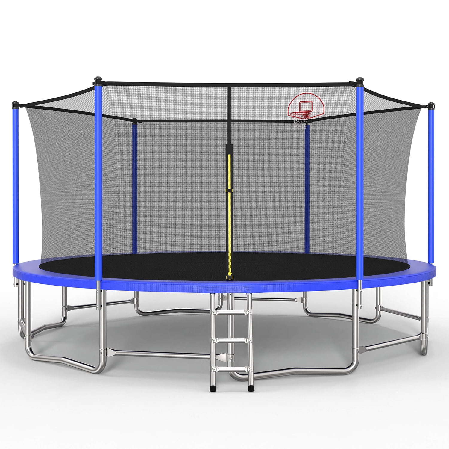 Alvantor 16Ft Trampoline for Kids & Adults, Upgrad Trampolines with Enclosure Net and Basketball Hoop for Backyard Blue