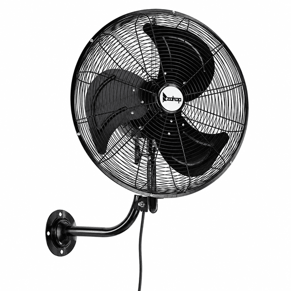 Alvantor 18-Inch Wall Mount Fan, 3-Speed Oscillating Fan, 4592 CFM, 110V, Black