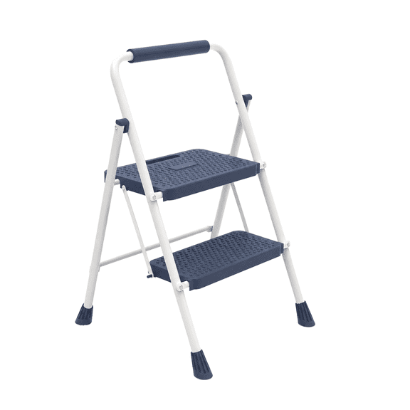 Alvantor 2/3-Layer Step Ladder with Anti-Slip Pedal & Comfortable Handrail, Portable Heavy Duty Step Stool for Kitchen, Garage & Outdoor Use, 330lbs Capacity Sturdy Steel Ladder