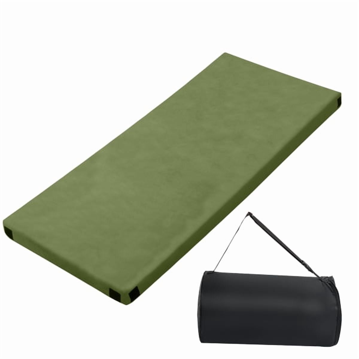 Alvantor 2.5 Inch Memory Foam Floor Mattress, Roll up Sleeping Pad with Carry Bag, Portable Guest Bed, Army Green, 75 x 30 in