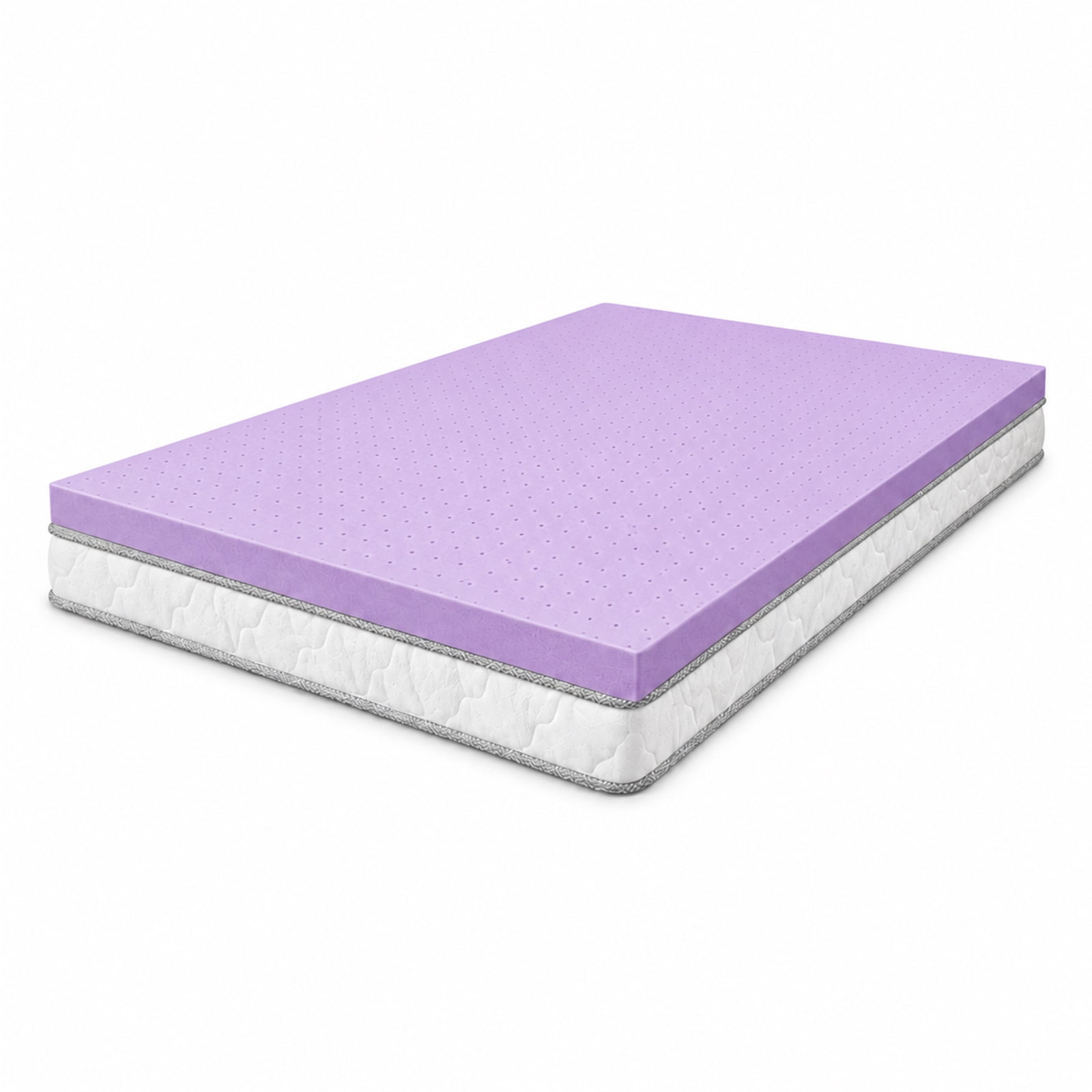 Alvantor 2 Inch Gel Memory Foam Mattress Topper, Ventilated Soft Pressure Relieve Mattress Pad, Breathable Bed Topper, Home Essential, Suitable for All Ages, Purple