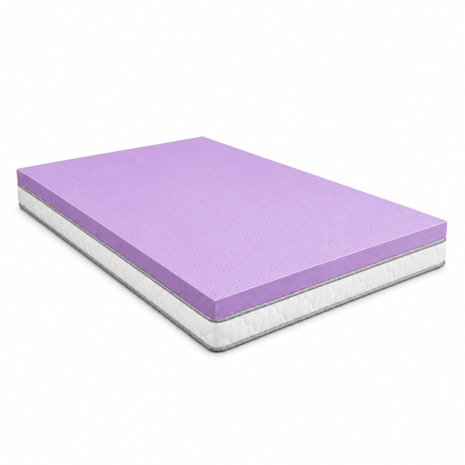 Alvantor 2 Inch Gel Memory Foam Mattress Topper, Ventilated Soft Pressure Relieve Mattress Pad, Breathable Bed Topper, Home Essential, Suitable for All Ages, Purple