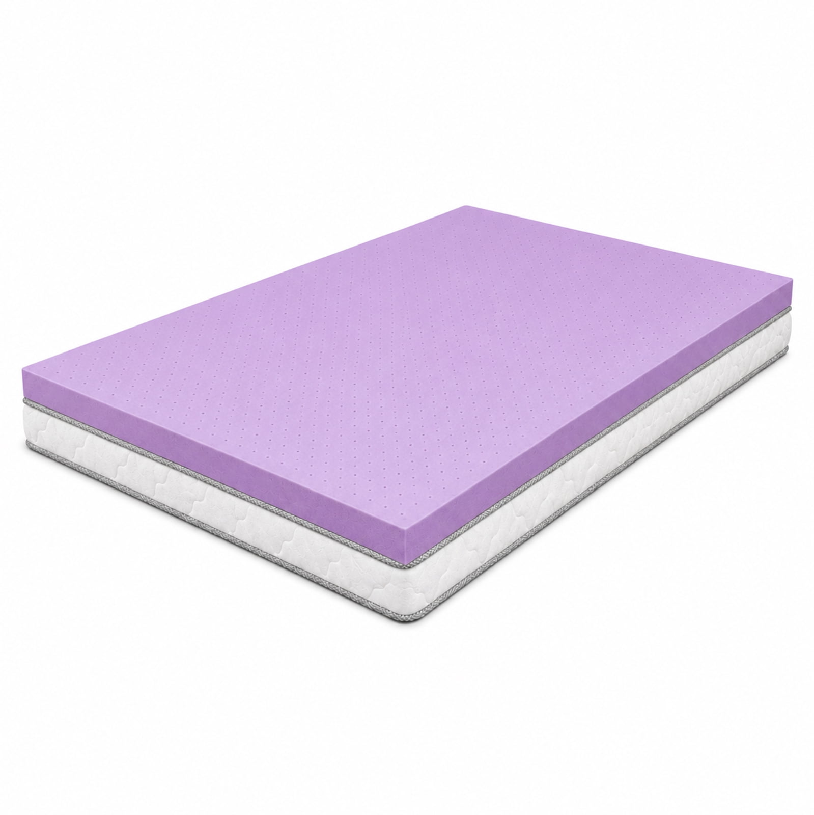 Alvantor 2 Inch Gel Memory Foam Mattress Topper, Ventilated Soft Pressure Relieve Mattress Pad, Breathable Bed Topper, Home Essential, Suitable for All Ages, Purple
