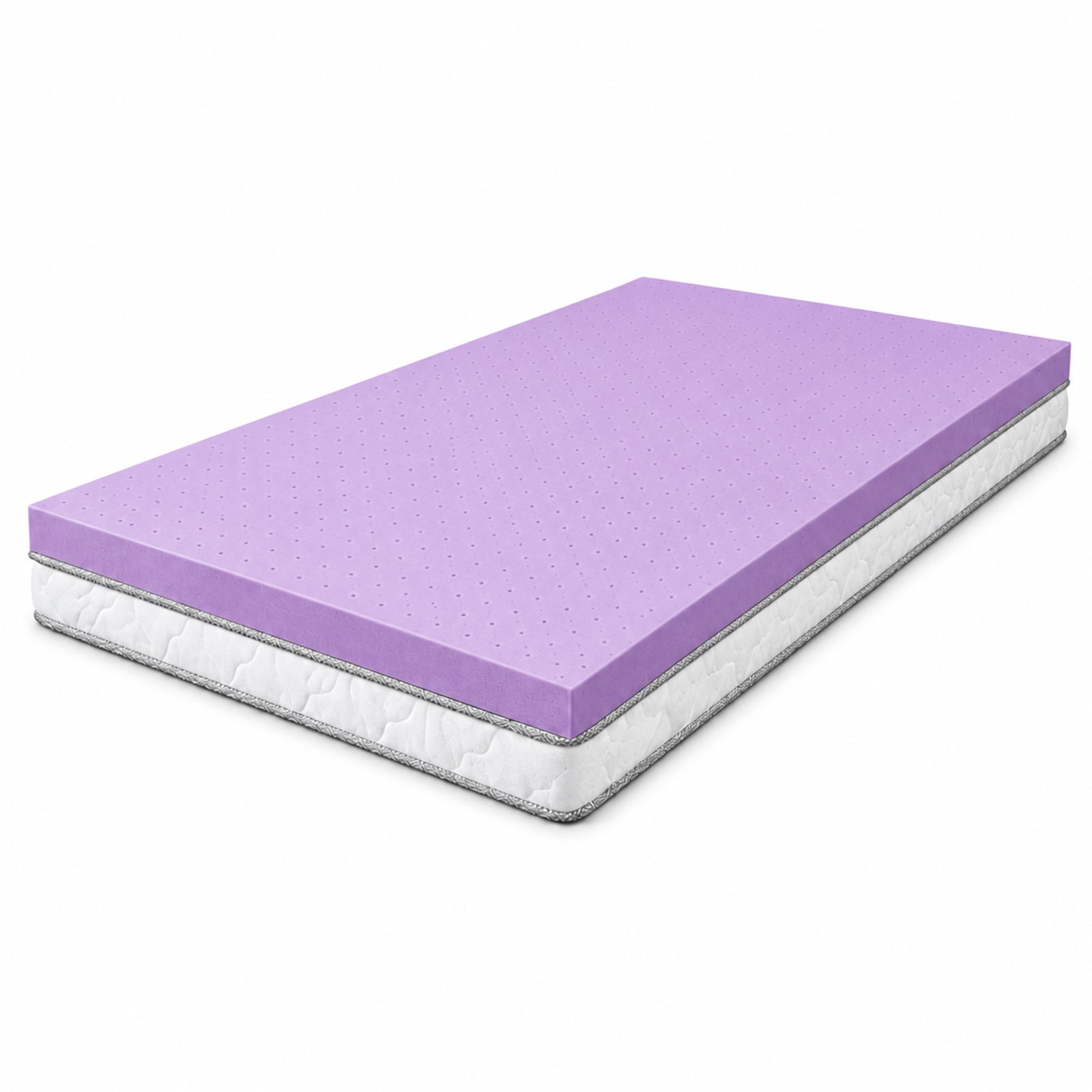 Alvantor 2 Inch Gel Memory Foam Mattress Topper, Ventilated Soft Pressure Relieve Mattress Pad, Breathable Bed Topper, Home Essential, Suitable for All Ages, Purple
